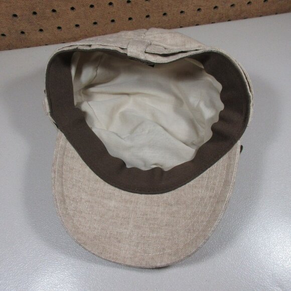 Hard Rock Hotel womens beige Linen Blend studded military cadet hat - Picture 5 of 7